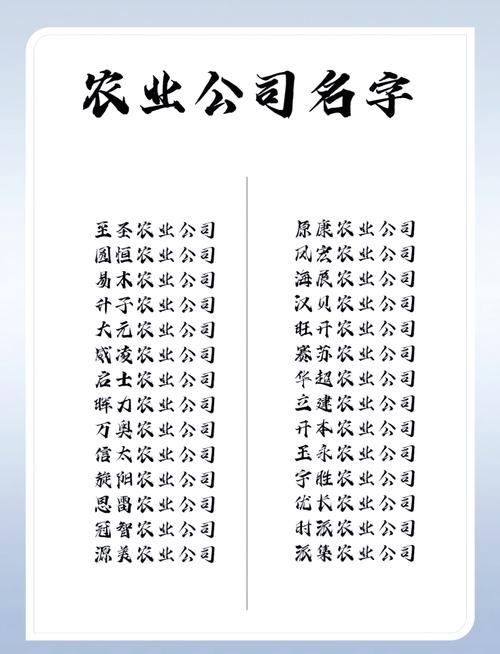 农业公司名字吉凶测算(农业公司起名)